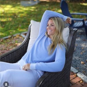 BURGESS The Carly Sweater baby blue long sleeves with adjustable gathered side